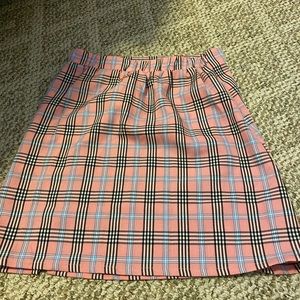 shein plaid skirt